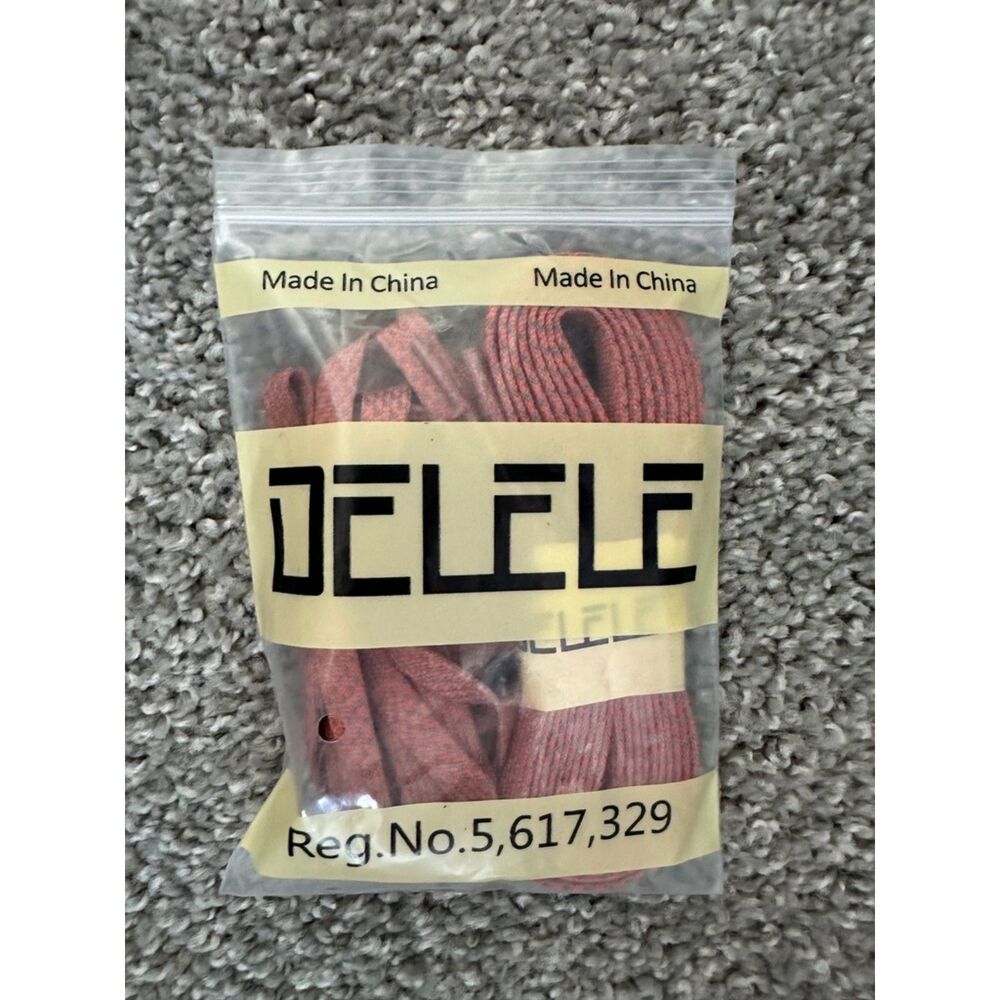 Delele salmon striped shoe laces Reg no 5, 617, 329